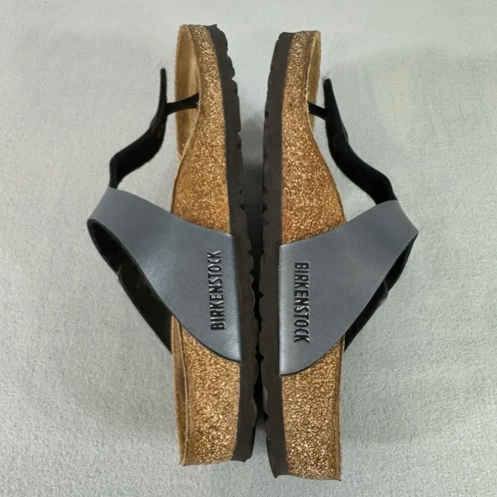 Birkenstock Gizeh Birko Flor Sandals Blue Onyx Womens Size L8 M6 EU 39